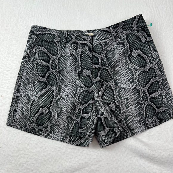 Michael Kors Snake Skin Shorts Sz 4 Pockets Grey Gray Black Cotton Elastane - Picture 1 of 7